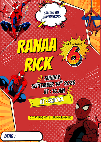 Spiderman Superhero Card